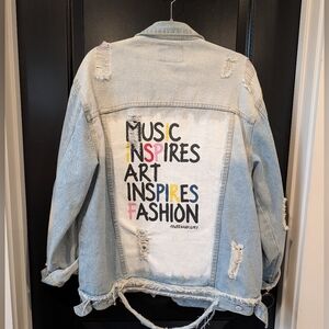 Wren + Glory Hand Painted Denim Jacket